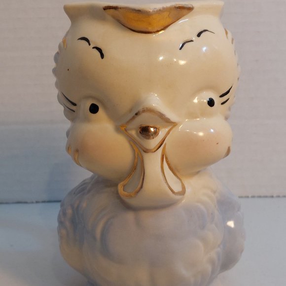 Vtg 1940 Shawnee Pottery Chick/Bird Gold Trim Blue Creamer - Picture 2 of 5
